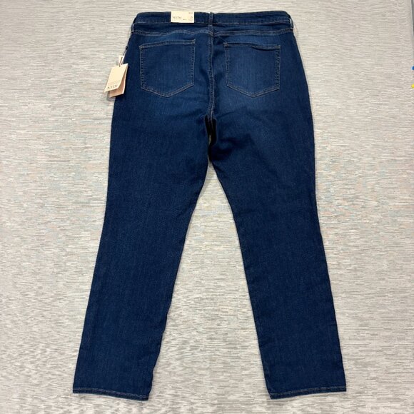 NYDJ Sheri Slim Jeans Womens 16W 36x30 Blue Straight Leg Lift Tuck Tech Denim - Picture 2 of 16